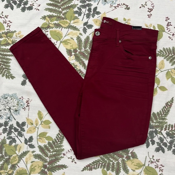7 For All Mankind Denim - 7 for all mankind dark red women’s straight jeans. EJ8